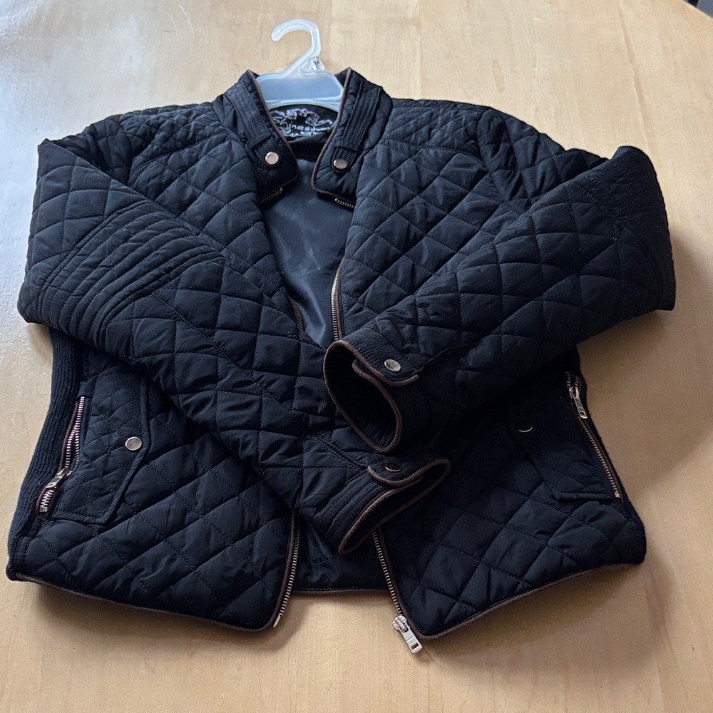 Shinestar Black Quilted Bomber Jacket